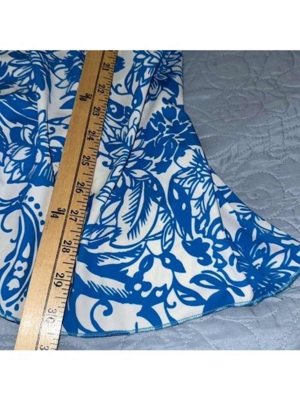 Blue & White Floral Swim Dress  L With Built-In Bikini Bottom - Picture 6 of 7